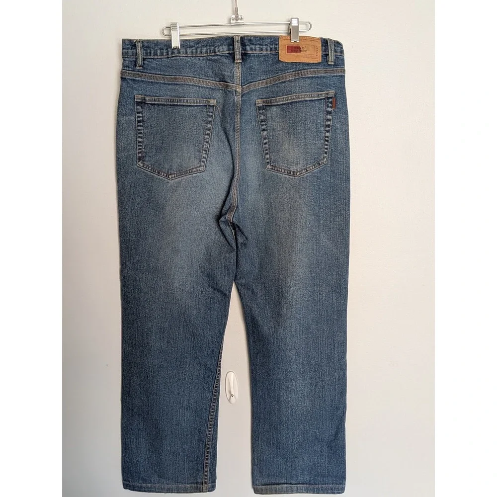 Euro Neu Mode Collection Mens Blue Denim Jeans Straight Leg Medium Wash Size 38